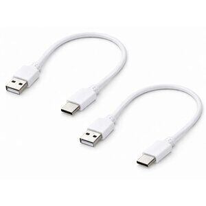 2 Pack Short 9" USB A TO USB C Charging Transfer Cable Phone Computer Tablet